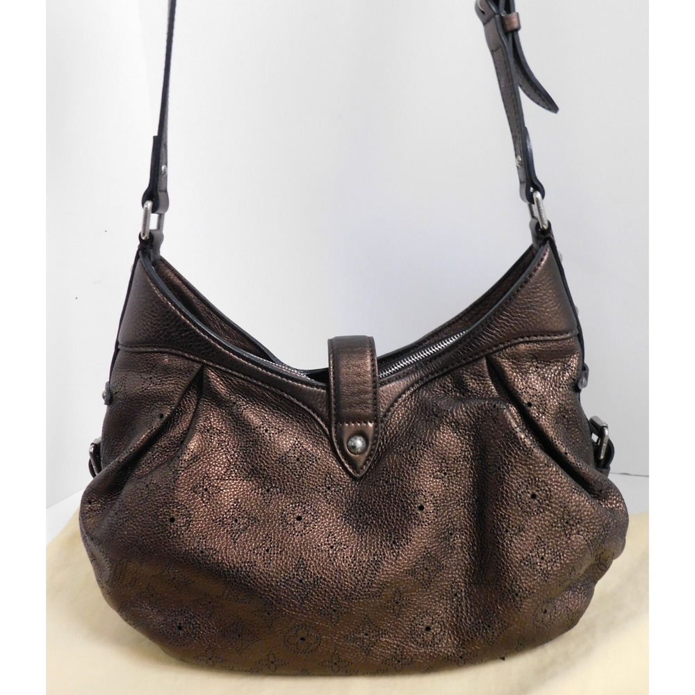 Louis Vuitton Metallic Brown Mahina Leather XS Crossbody Hobo Bag - Picture 5 of 11